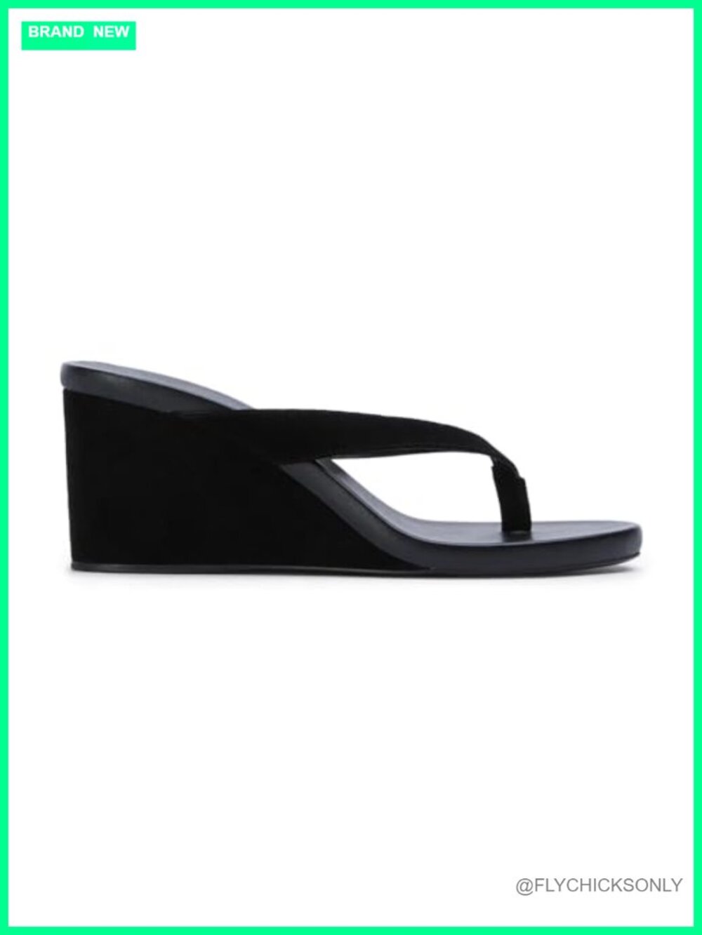 Suede Wedge Flip Flops Open Round Toe Arch Support Slip On High Heel Thong